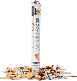 Pháo giấy Confetti – Màu sắc: Cam/Bạc 40 cm - pháo giấy cho tiệc sinh nhật (10 cái)