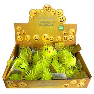 B&oacute;ng Gai Puffer Mặt Cười Ph&aacute;t S&aacute;ng Trong Hộp Trưng B&agrave;y (12 c&aacute;i)