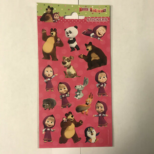 Nh&atilde;n d&aacute;n MASHA V&Agrave; CẬU B&Eacute; GẤU, K&iacute;ch thước 20 x 10 cm (10 c&aacute;i)