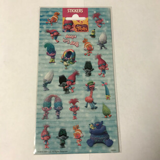 Tờ nh&atilde;n d&aacute;n: TROLLS, K&iacute;ch thước 20 x 10 cm (10 tờ)