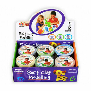 Đất S&eacute;t Tạo H&igrave;nh Mềm | Hũ Đất S&eacute;t Nhỏ K&egrave;m Hộp Trưng B&agrave;y (12 Hũ)