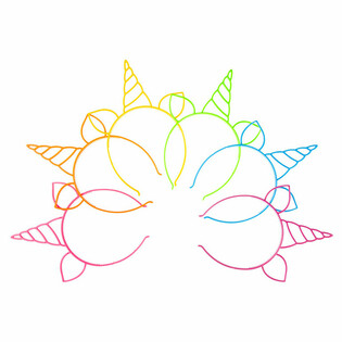 Bờm T&oacute;c Kỳ L&acirc;n / Unicorn Tiara, Phối Nhiều M&agrave;u Neon (24 chiếc)