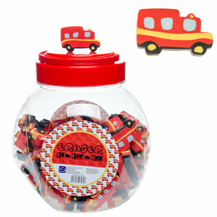 HỘP CỤC TẨY H&Igrave;NH XE CỨU HỎA (100 c&aacute;i)
