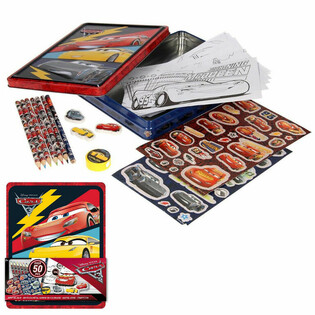 Bộ Đồ Chơi Thủ C&ocirc;ng & Vẽ 3D DISNEY CARS Trong Hộp Thiếc (12 c&aacute;i)
