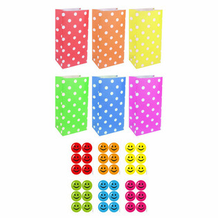 T&uacute;i Giấy Qu&agrave; Tặng K&egrave;m Nh&atilde;n D&aacute;n Smiley - Mix (72 c&aacute;i)