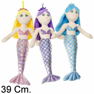 Búp bê Nàng tiên cá bằng bông lớn 39 cm - Nhiều màu (12 con)