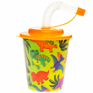 Ly Khủng Long Đựng Nước/Kem c&oacute; Ống H&uacute;t - 250ml (12 c&aacute;i)