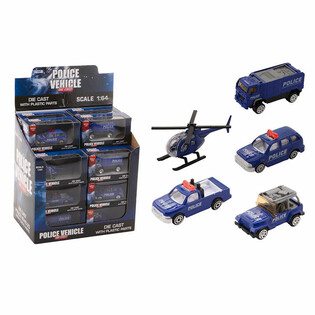 M&ocirc; H&igrave;nh Xe Cảnh S&aacute;t Kim Loại Die-Cast Mix, Tỷ Lệ 1:64 Hộp Trưng B&agrave;y (24 chiếc)