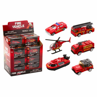 M&ocirc; H&igrave;nh Kim Loại Xe Cứu Hỏa Mix - Tỷ Lệ 1:64 - Hộp Trưng B&agrave;y (24 chiếc)