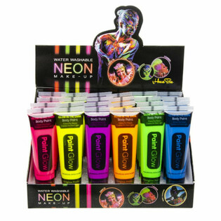 Sơn Vẽ Mặt NEON Ph&aacute;t S&aacute;ng - Phản Quang Blacklight (Hộp 24 tu&yacute;p)