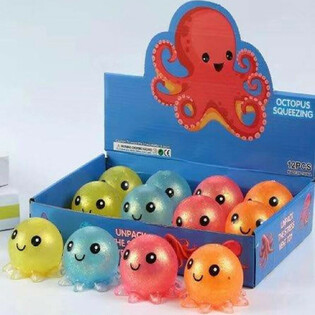 Hộp Trưng B&agrave;y Đồ Chơi B&oacute;p Tay Bạch Tuộc Squeeze Octopus (12 C&aacute;i)