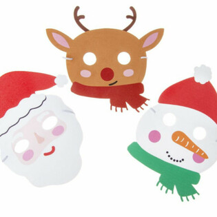 Mix Mặt Nạ Gi&aacute;ng Sinh Bằng Xốp - &Ocirc;ng Gi&agrave; Noel, Tuần Lộc & Người Tuyết (48 chiếc)