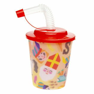 Ly uống nước Sinterklaas - Ly kem c&oacute; ống h&uacute;t (12 c&aacute;i)