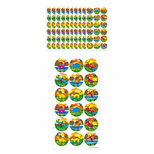 NH&Atilde;N D&Aacute;N FUN - NH&Atilde;N D&Aacute;N KHỦNG LONG - 18 STICKER/TỜ (Bộ 10 tờ)