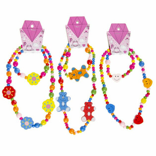 Bộ V&ograve;ng Cổ + V&ograve;ng Tay Gỗ Vui Nhộn Cho B&eacute; (48 bộ)
