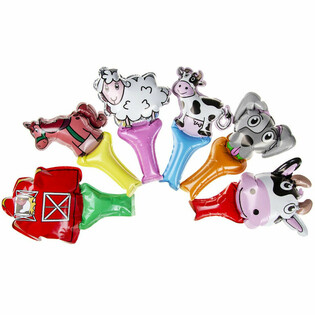 Bong B&oacute;ng Cầm Tay Tự Bơm H&igrave;nh Động Vật N&ocirc;ng Trại (48 c&aacute;i)