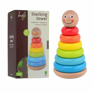 JOUECO - Tháp xếp chồng bằng gỗ - Dành cho trẻ từ 12 tháng tuổi (1 cái)