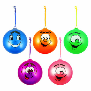 B&oacute;ng Bungee Mặt Cười Smiley C&oacute; D&acirc;y Đ&agrave;n Hồi &Oslash; 23 Cm (24 quả)