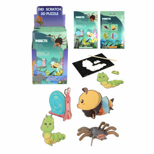 Kệ trưng b&agrave;y C&acirc;u đố c&agrave;o 3D SCRATCH - C&ocirc;n tr&ugrave;ng (18 bộ)