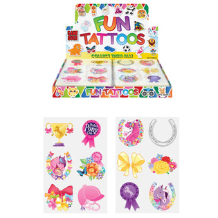 H&Igrave;NH XĂM D&Acirc;N VUI NHỘN - MẪU: NGỰA PONY TRONG KHAY TRƯNG B&Agrave;Y (96 chiếc)