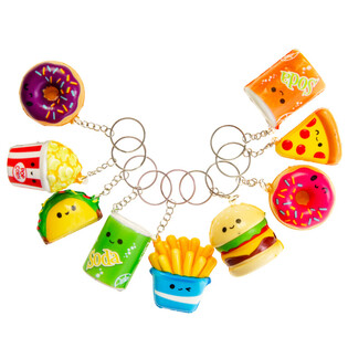 M&oacute;c Kh&oacute;a Squishy Đồ Ăn Nhanh Trong Hộp Trưng B&agrave;y (24 chiếc)