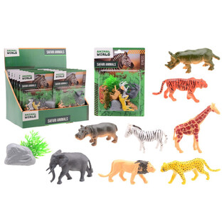 ANIMAL WORLD - BỘ ĐỒ CHƠI ĐỘNG VẬT SAFARI 10 M&Oacute;N TR&Ecirc;N THẺ - TRONG HỘP TRƯNG B&Agrave;Y (12 bộ)