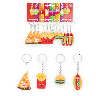 M&Oacute;C KH&Oacute;A 3D ĐỒ ĂN NHANH FAST FOOD - NHIỀU MẪU (12 c&aacute;i)