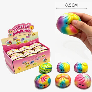 Đồ Chơi Squishy B&aacute;nh Bao Cầu Vồng RAGE LỚN - Phi&ecirc;n Bản Bọt PU 8.5cm (12 C&aacute;i)