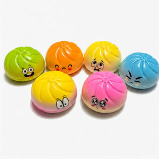 RAGE - Đồ Chơi Squishy B&aacute;nh Bao LỚN (K&iacute;ch Thước 9 x 9 x 4 Cm) - Viral 2026 Fidget Toy - K&Egrave;M THẺ TREO (24 C&aacute;i)