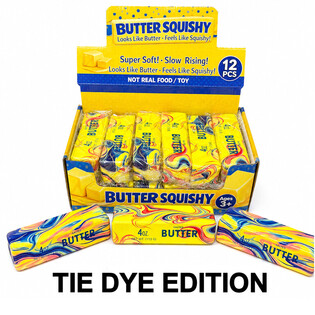 RAGE - ĐỒ CHƠI SQUISHY BƠ BUTTER - MẪU: TIE DYE - CHẬM TĂNG TỐC SLOW RISING - Kích thước 13x4x4 Cm - HỘP TRƯNG BÀY (12 Cái)