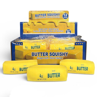 RAGE - SQUISHY BUTTER / BƠ - Ruột Bọt Biển - SLOW RISING - KT 11x4x4 Cm - HỘP TRƯNG BÀY (12 Cái)