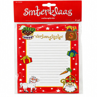 PHIẾU ƯỚC NGUYỆN SINTERKLAAS - 6 TỜ MỖI GÓI (1 CÁI)