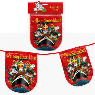 Dây Cờ Trang Trí Sinterklaas - Chiều Dài: 10 Mét (Lốc 6 Cái)