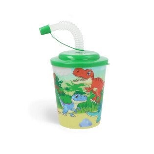 CỐC UỐNG NƯỚC / CỐC KEM C&Oacute; ỐNG H&Uacute;T - KHỦNG LONG (12 c&aacute;i)