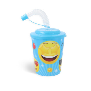 Cốc Uống Nước / Cốc Ăn Kem K&egrave;m Ống H&uacute;t - SMILEY (12 C&aacute;i)