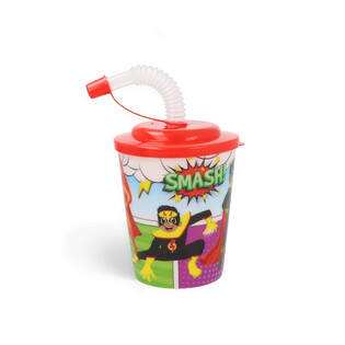 CỐC UỐNG NƯỚC / CỐC KEM C&Oacute; ỐNG H&Uacute;T - SUPERHERO (12 c&aacute;i)