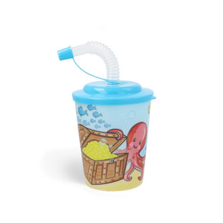 CỐC UỐNG NƯỚC / CỐC KEM CÓ ỐNG HÚT – SINH VẬT BIỂN / SEALIFE (12 cái)