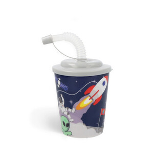 CỐC UỐNG NƯỚC / KEM KÈM ỐNG HÚT – VŨ TRỤ SPACE (12 Cái)