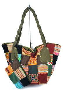 Túi Patchwork B-FAIR Lớn Màu Xanh Lá (1 cái)