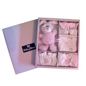 Hộp qu&agrave; tặng sơ sinh 5 m&oacute;n BABY BOW - B&eacute; g&aacute;i
