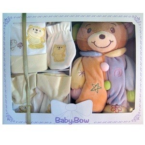 Hộp Qu&agrave; Tặng Cho Trẻ Sơ Sinh Baby Bow - H&igrave;nh Gấu (Set 4 M&oacute;n)