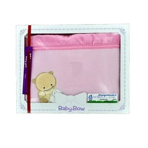 CHĂN L&Ocirc;NG CỪU SƠ SINH BABY BOW - M&Agrave;U HỒNG