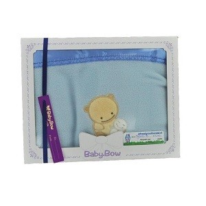 Chăn Nỉ Tuyết Cho B&eacute; Baby Bow - M&agrave;u Xanh